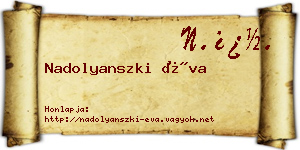 Nadolyanszki Éva névjegykártya